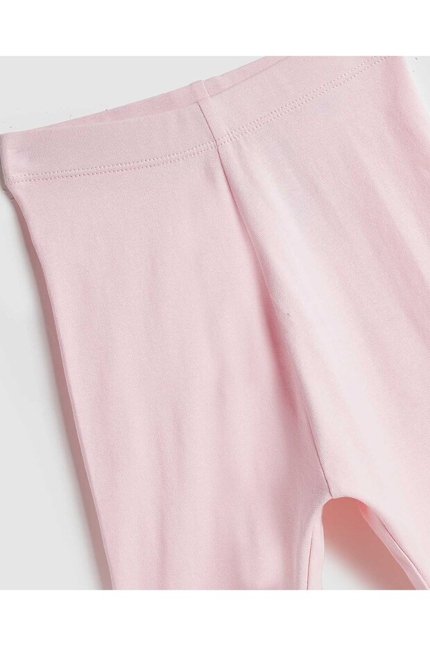 Solid Leggings with Elastic Waist - 3