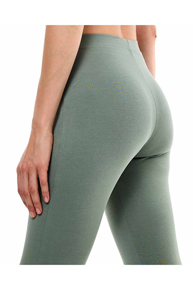 Solid Leggings with Elastic Waist - 3