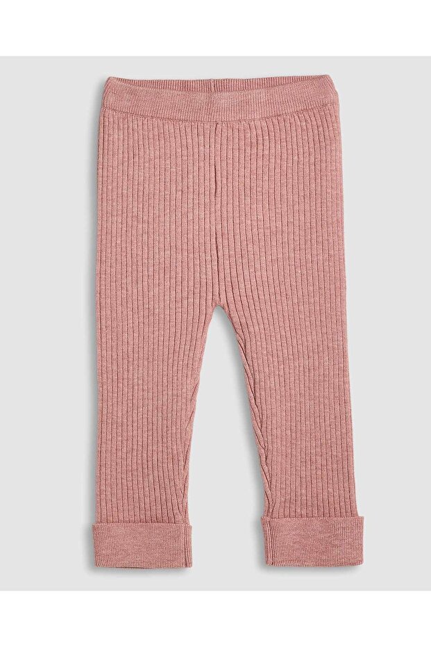 Ribbed Pants with Elastic Waist