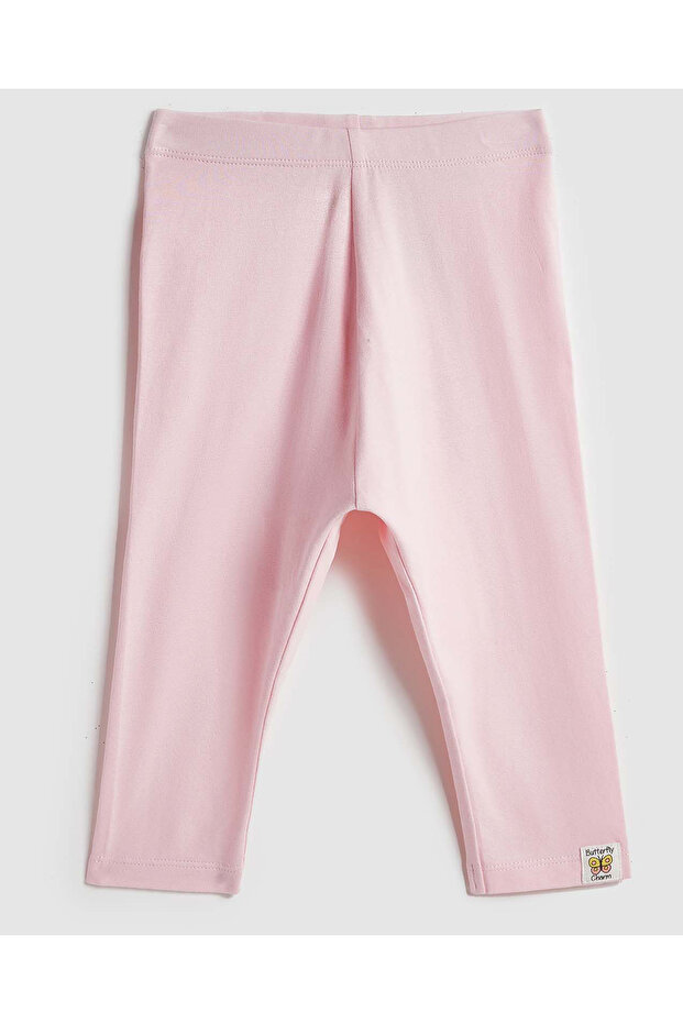 Solid Leggings with Elastic Waist - 1