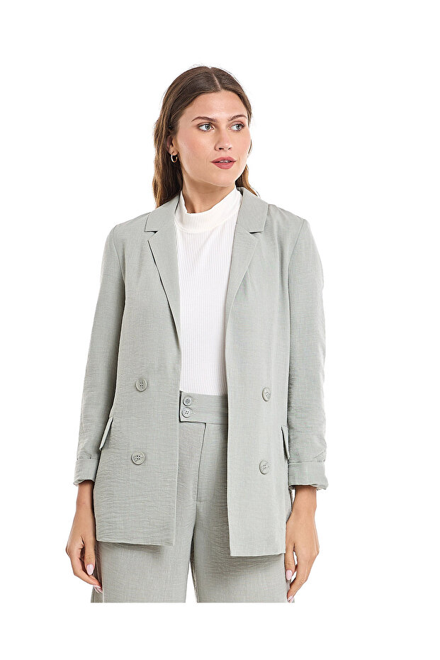 Crinkled Open Blazer
