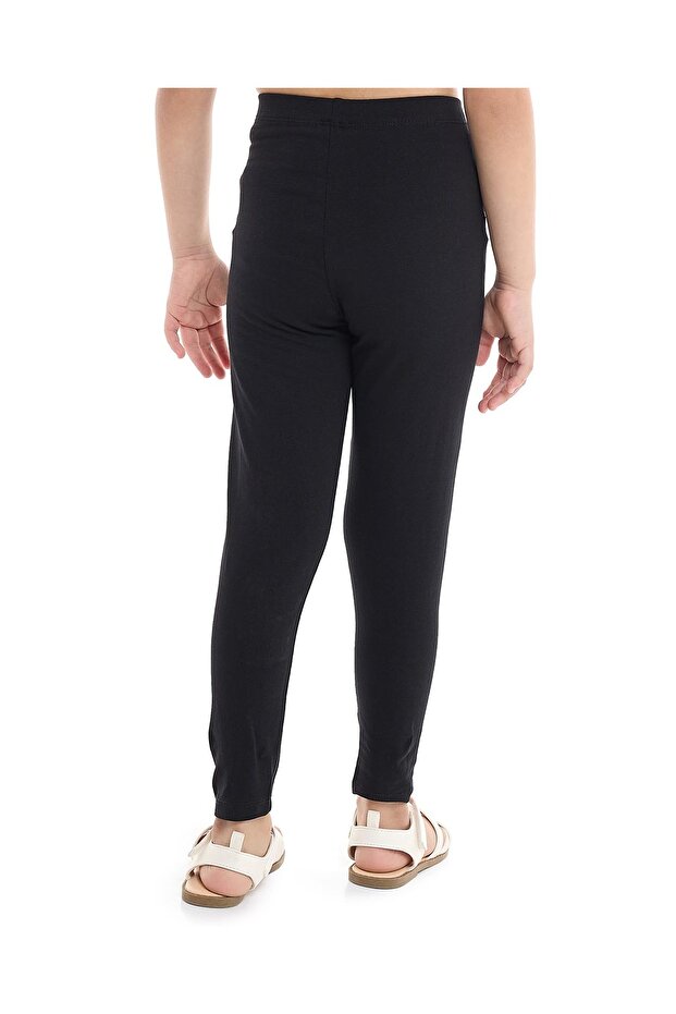 Solid Leggings with Elastic Waist - 4