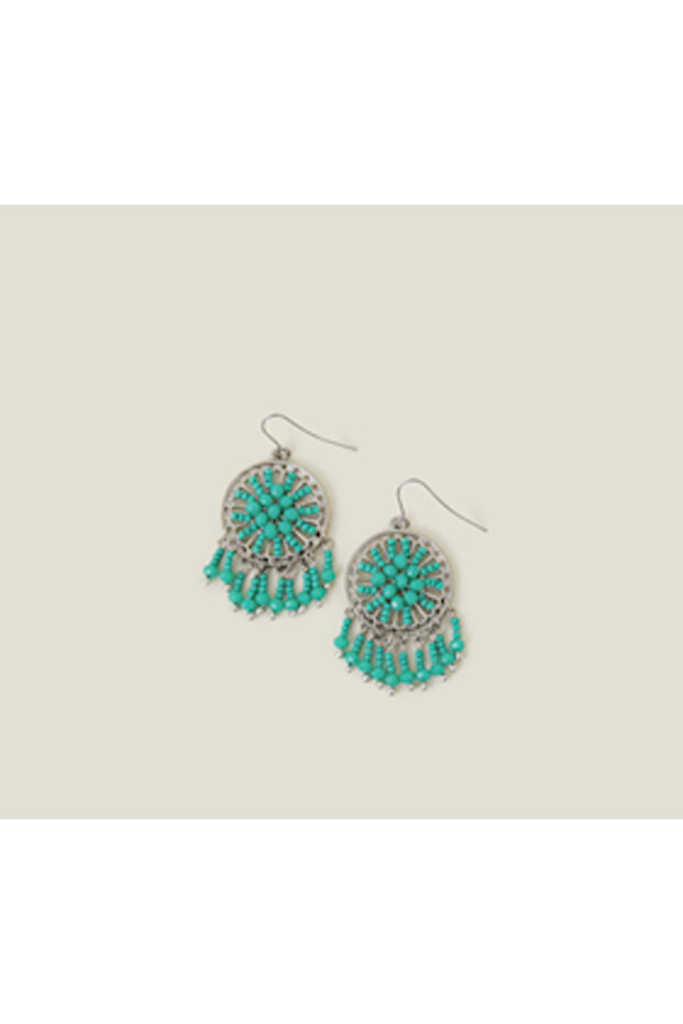 TASSLE FACET BEAD Turquoise - 1