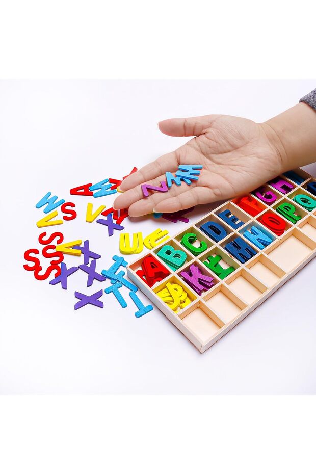 Wooden Alphabet Letters with Storage Tray – Kids Learning Toy