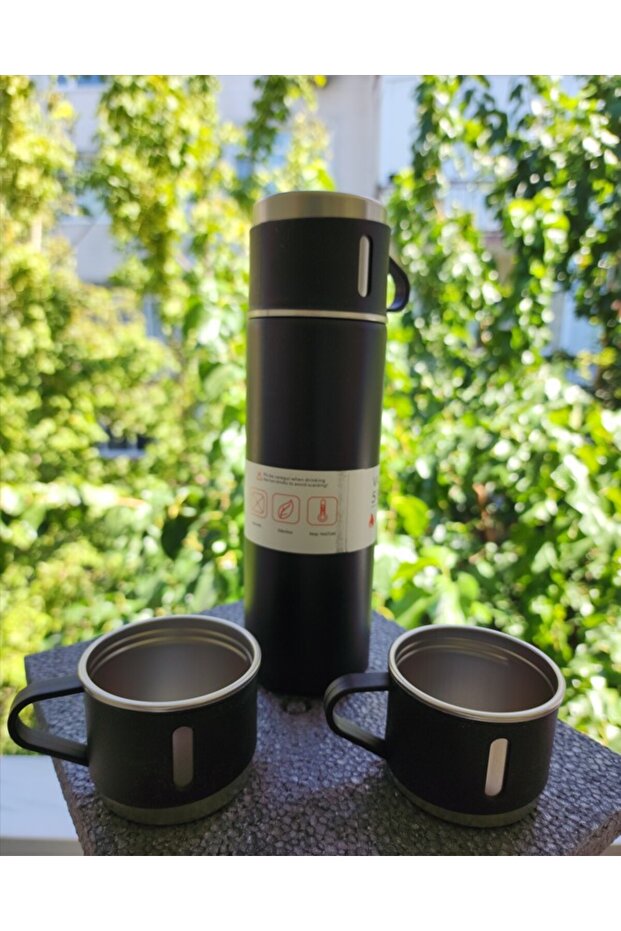 Paslanmaz Çelik Bardaklı Termos Seti 500 ML