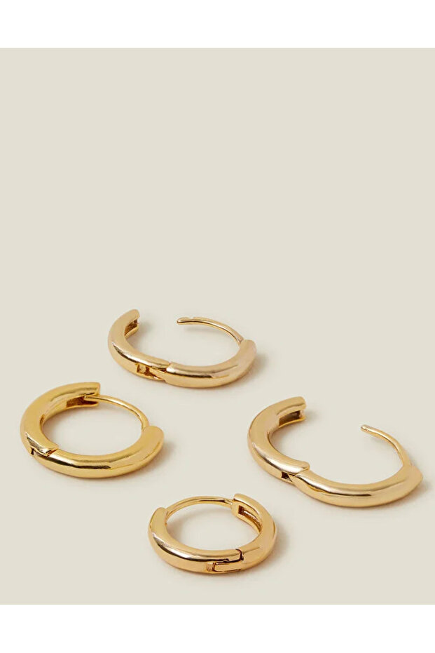 Z Halka Küpe Set X 2 Altın Kaplama - 1