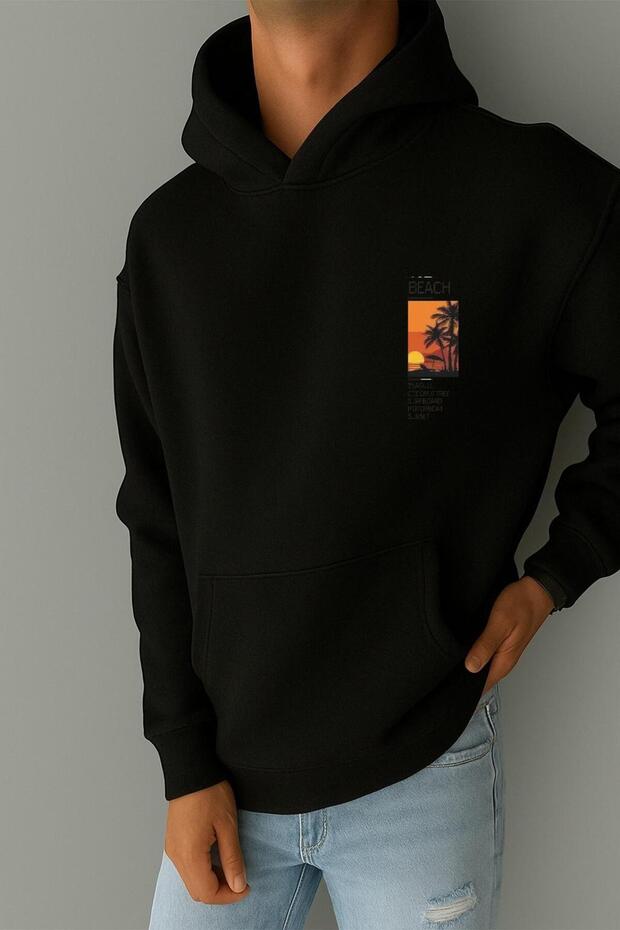 3 Yarn Combed Cotton Sunset Printed Sweatshirt
