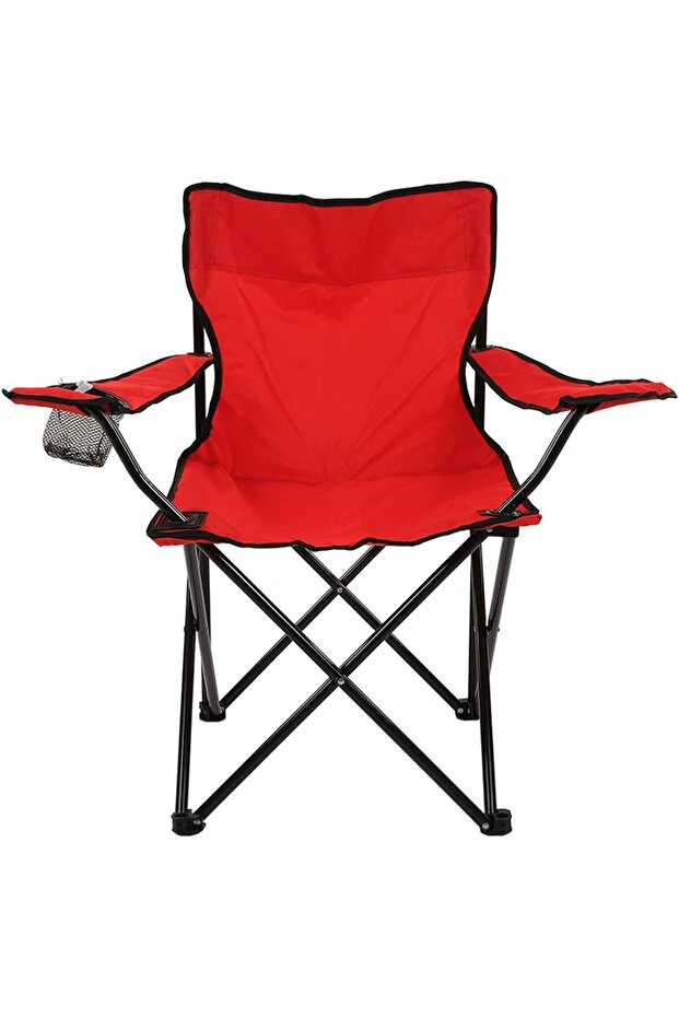 Outdoor Folding Chair Rustproof Strong Frame Cup Holder Portable Camping Folding Chair with Storage