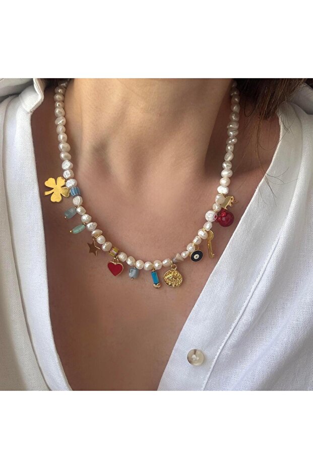 Tatlı Su İncisi Charm Kolye - 2