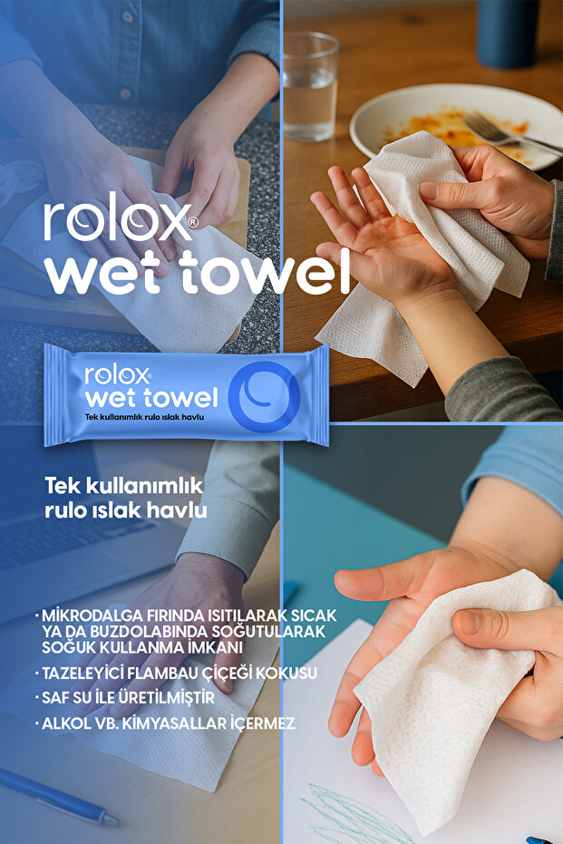 Wet Towel - 50 Pack - Disposable Roll Wet Towels - Flambaue Flower