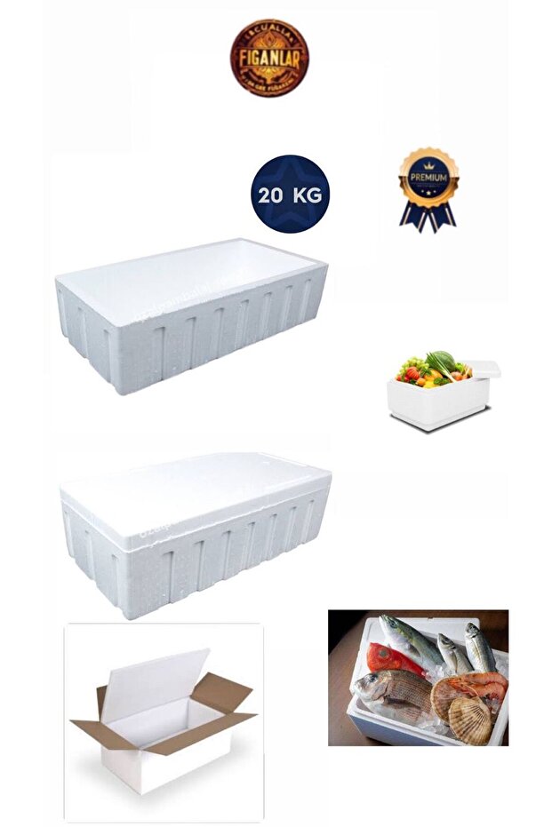 2 Pieces Large Size Long Eps Styrofoam Foam Box with Lid 20 kg Capacity Storage Container Long Way Friendly - 5