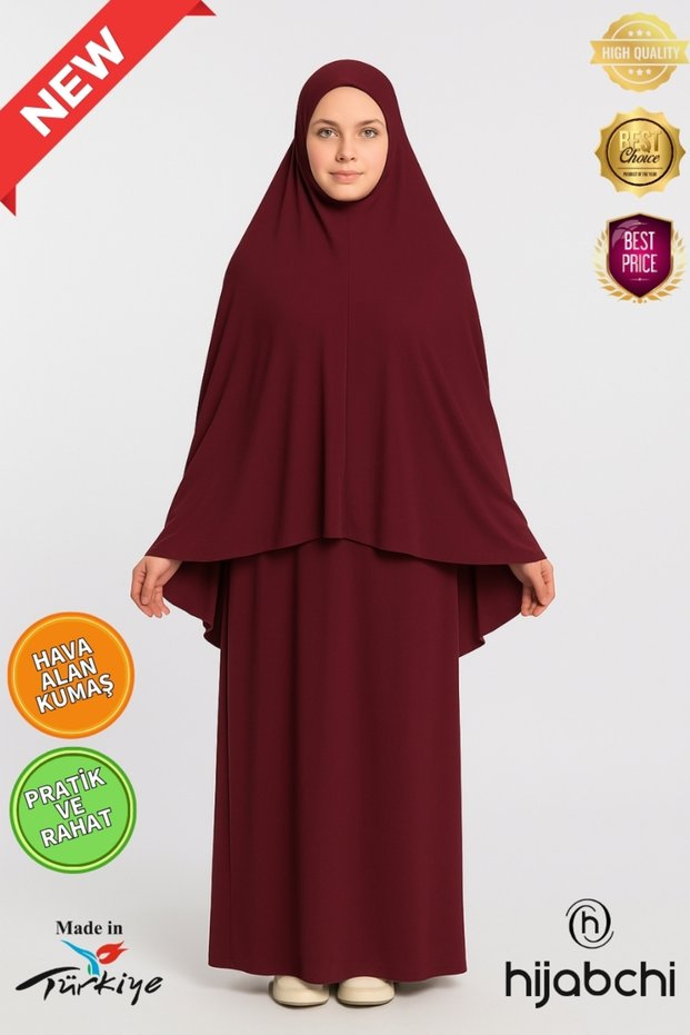 Practical Prayer Garment - Breathable Air Conditioned Fabric - New Collection - Burgundy