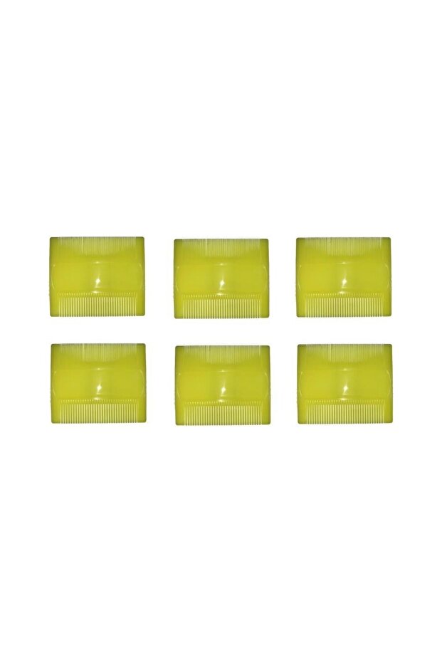 6 Adet Bit Tarağı Özel Dişli Plastik Sık Dişli Tarak Sarı Tarak Bit Tarağı Sarı renk lice comb - 3