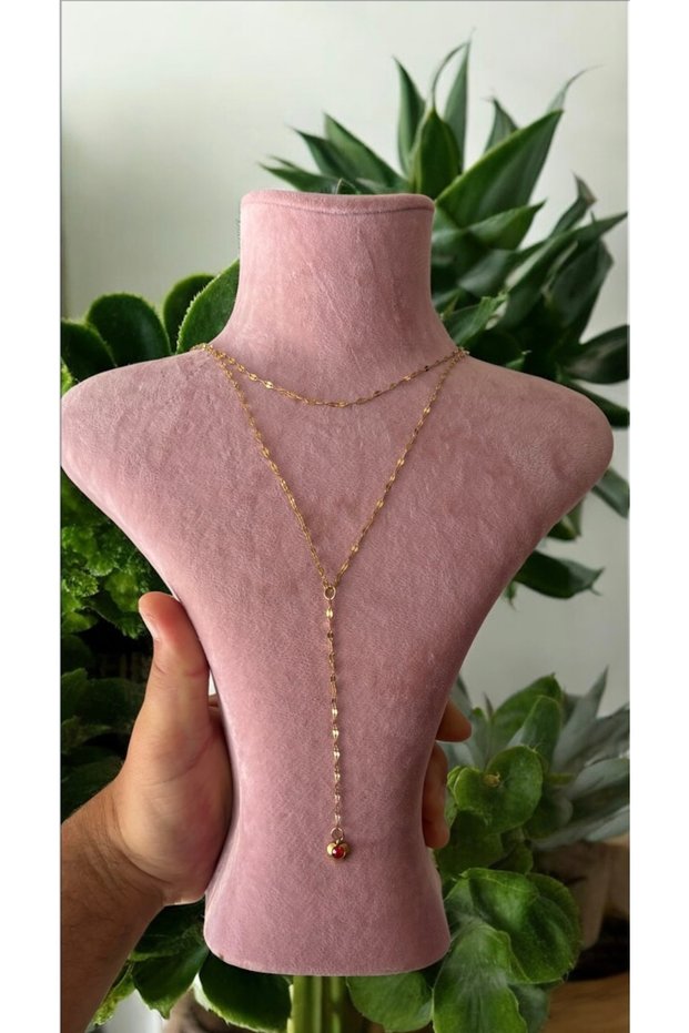 316 L Steel Y Necklace Lip Chain with Steel Heart New Product Elegant Simple and Stylish Trend