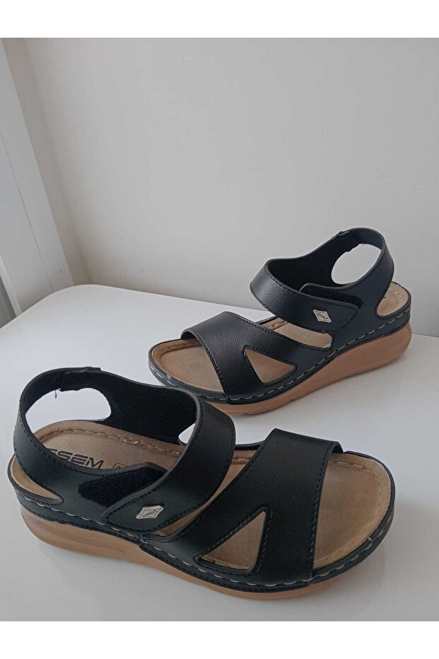 çapraz siyah sandalet - 2