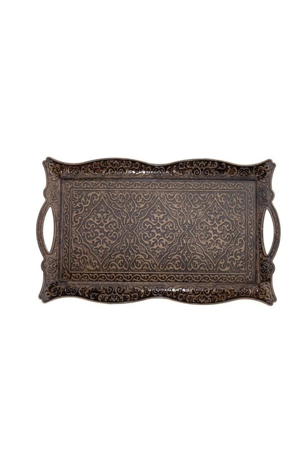 Tray for Six People - Square Metal - (Antique Copper Color)
