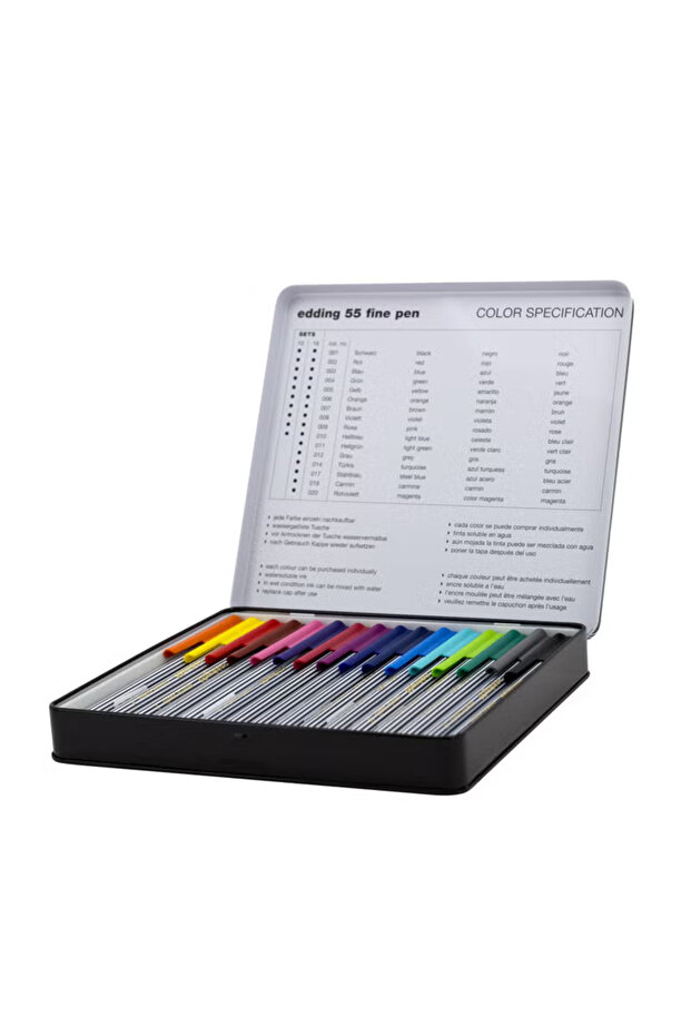 55 Fine Liner Pen Set – Assorted Ink Colors, 0.3 mm Fine Tip, 16 Pieces - 2