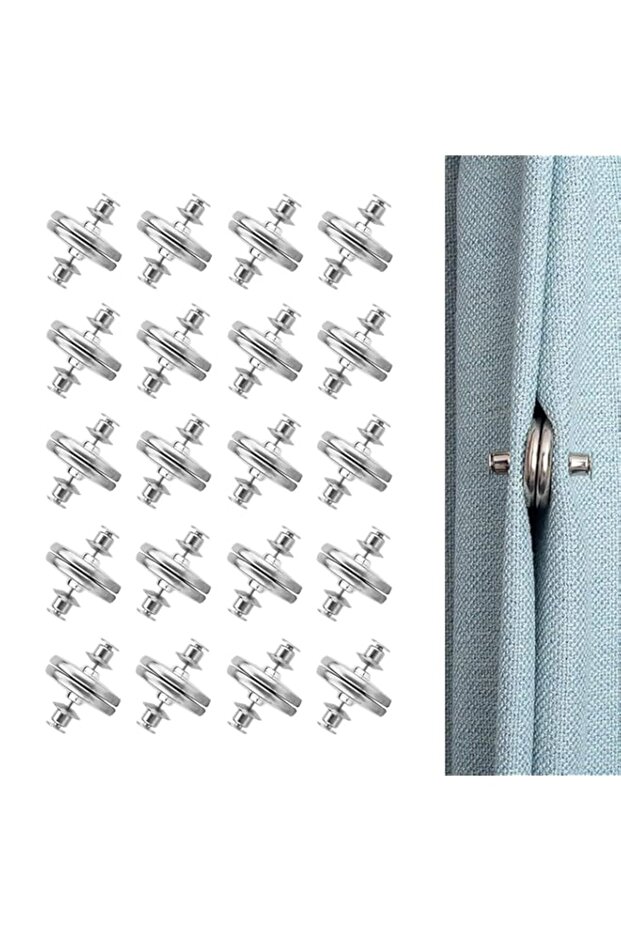 20 Pairs Magnetic Curtain Closure Clips, Holdback Button to Prevent Light Leakage & Curtains From Being Blown Around for Home Office