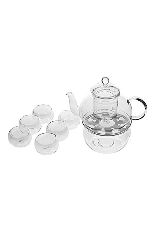 9 Piece Tea Set Clear 600ml