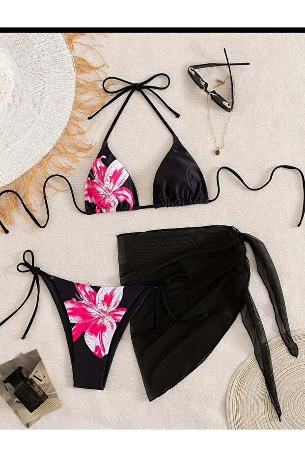 Savanna Rose Bikini Pareo Set
