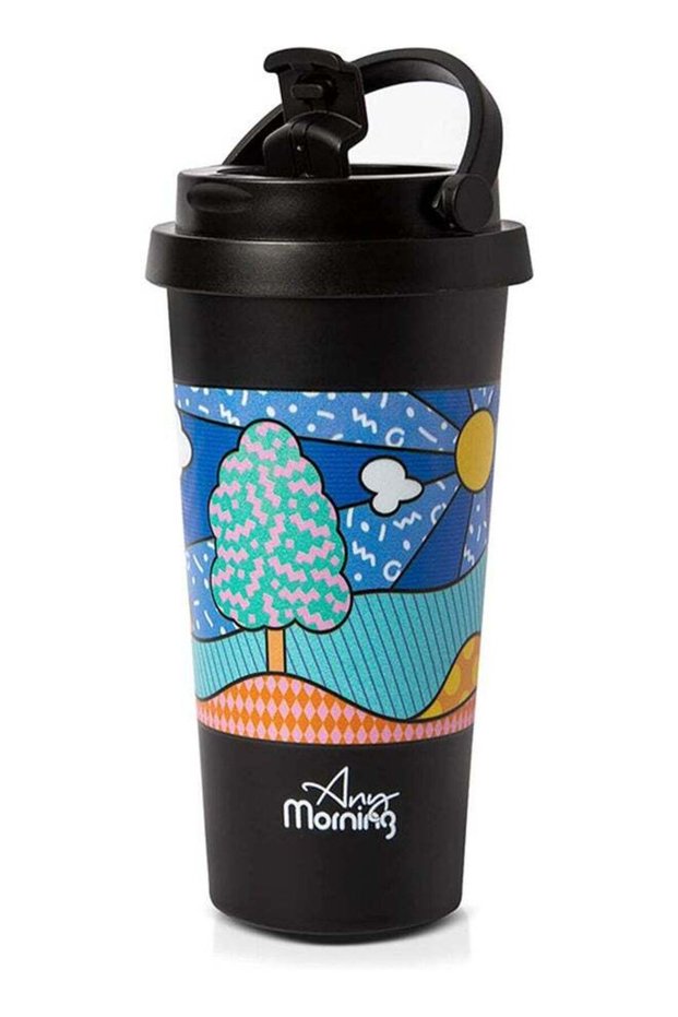 Any Morning Stainless Steel Travel Coffee Mug, Coffee Tumbler, Double Wall Vacuum Insulated Travel Mug, Leak Proof, Spill Proof, Anti Slip Base, Insulated Tumblers for Hot and Cold Drinks Multicolour