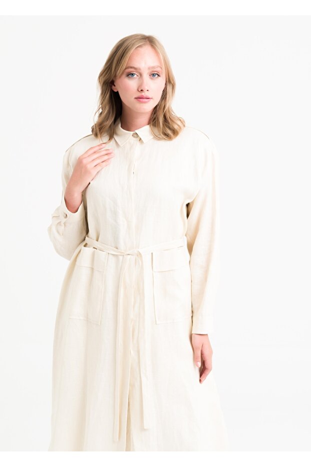 Apoletli Keten Tunik - 7