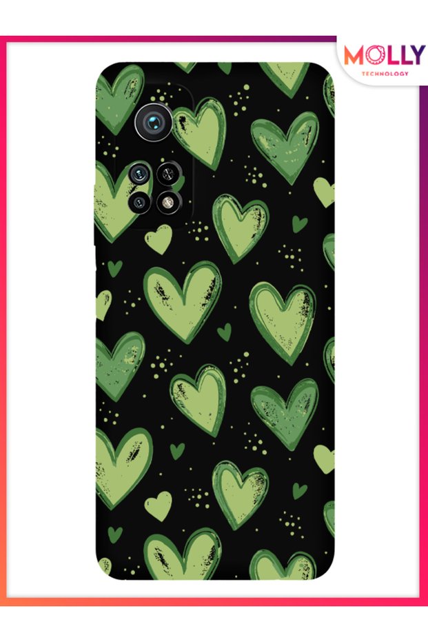 Black Green Sevda Pattern Silicone Case for Xiaomi Mi 10 t