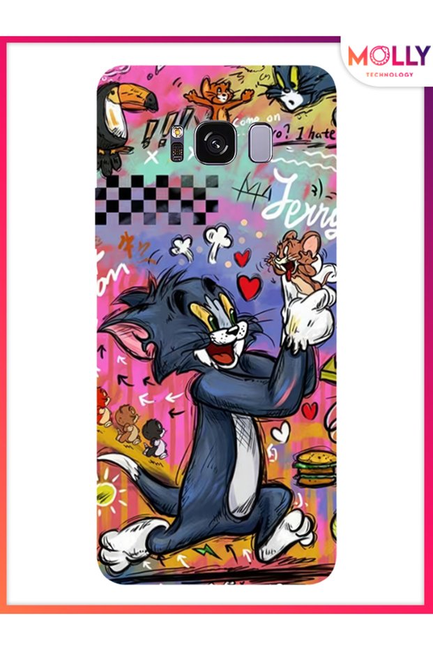 حافظة سيليكون بنمط Trouble Cheese باللون الأسود لهاتف Samsung Galaxy S8 Plus