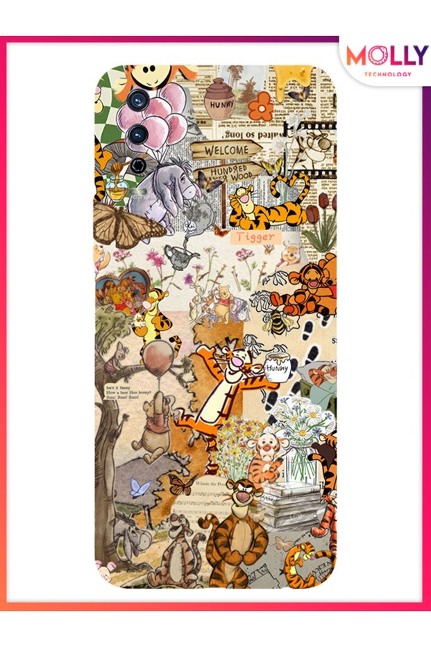 Black Pooh Vintage Pattern Silicone Case for Vivo Y11S