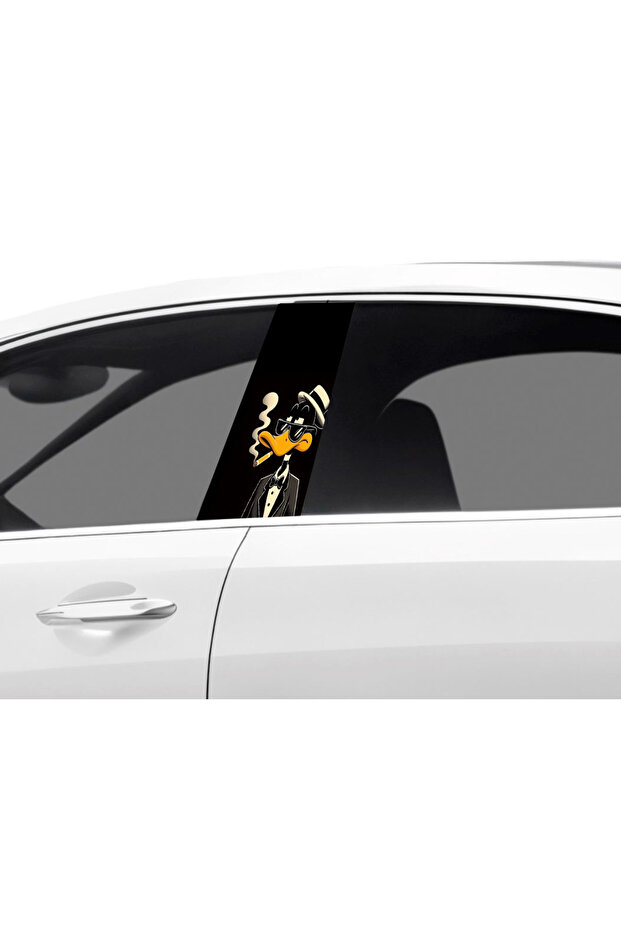 Car Door Post Covering Foil Duck Patterned (Right Left Set) (2 Pieces) - 22X50 cm