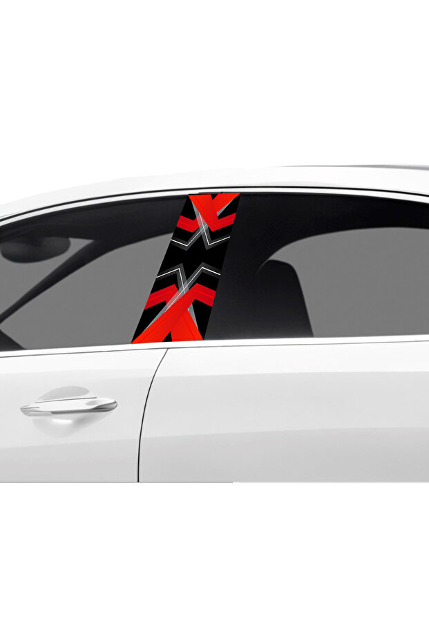 Vehicle Door Post Covering Foil Patterned (Right Left Set) (2 Pieces) - 22X50 cm