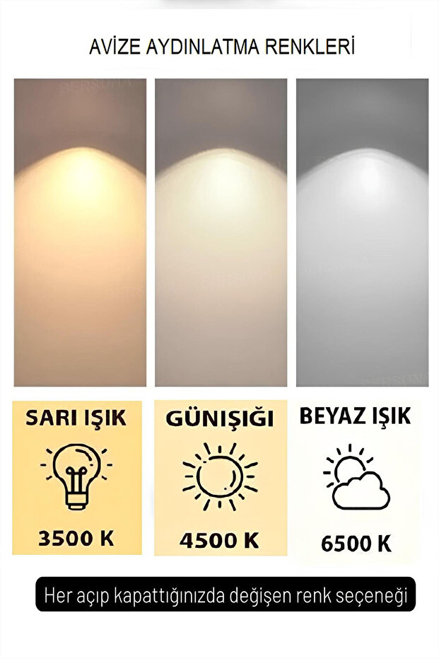 Rose2 Chrome 3 Renk Modern Sarkıt Led Aplik - 6