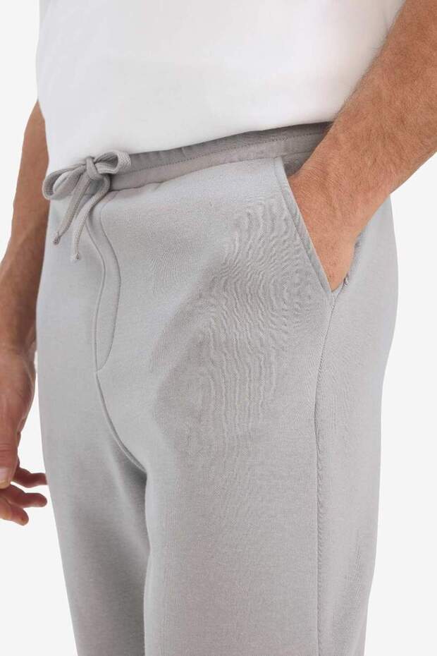 Regular Fit Beli Bağcıklı Cepli Düz Paça Kalın Eşofman Altı D7836AX25AU - 6