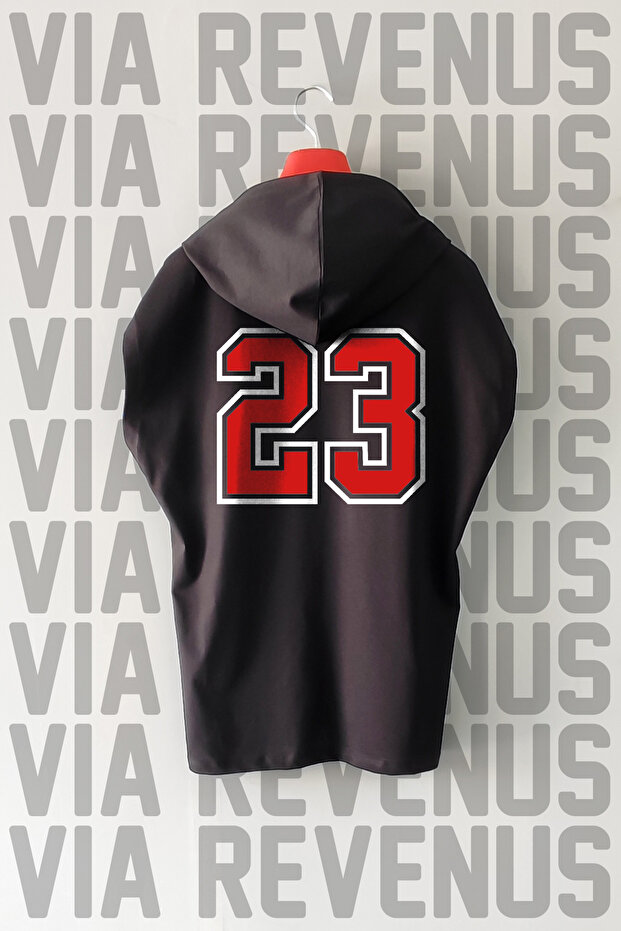 Number 23 Front and Back Printed Zero Sleeve Hooded 100% Cotton Sports Tshirt