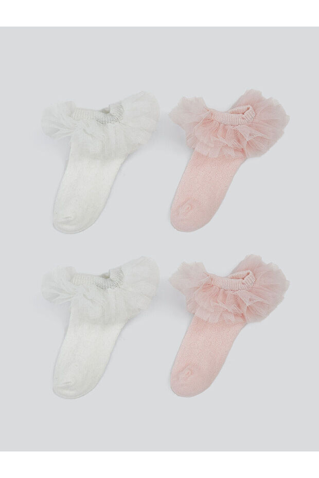 Tulle Baby Girl Booties Socks 2-Pack (W5)