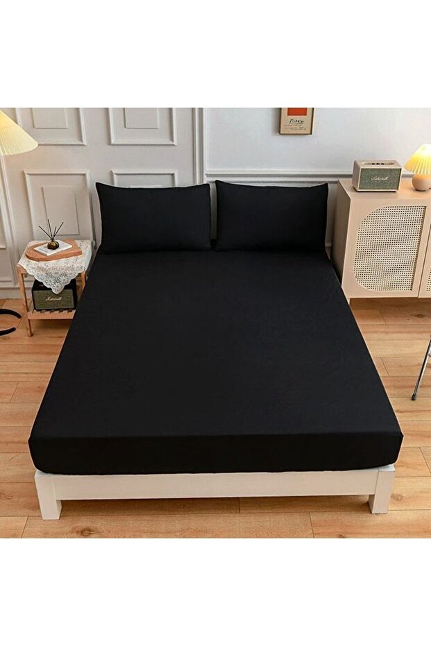 طقم شرشف مزدوج بدون مطاط مقاس 220 × 240 شرشف + 2 كيس وسادة