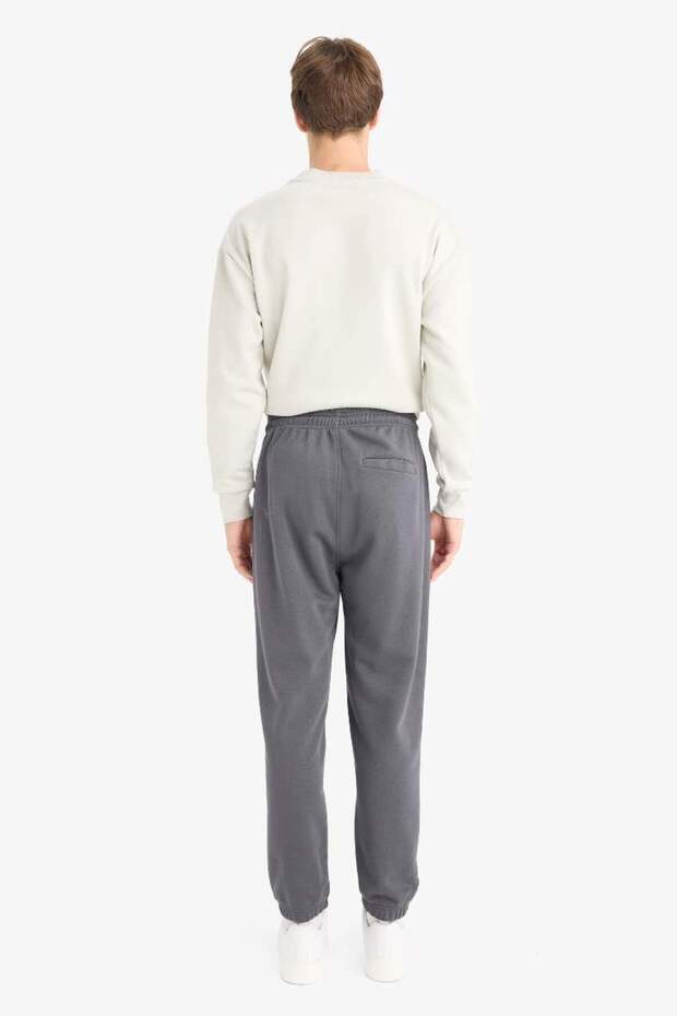 Regular Fit Beli Bağcıklı Paçası Lastikli Cepli Basic Düz Jogger Eşofman Altı E9427AX25AU - 7