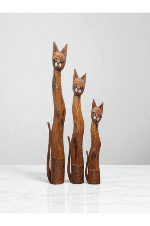 Kedi Seti Ahşap 3'lü 1 Metre (1.Model) - 4