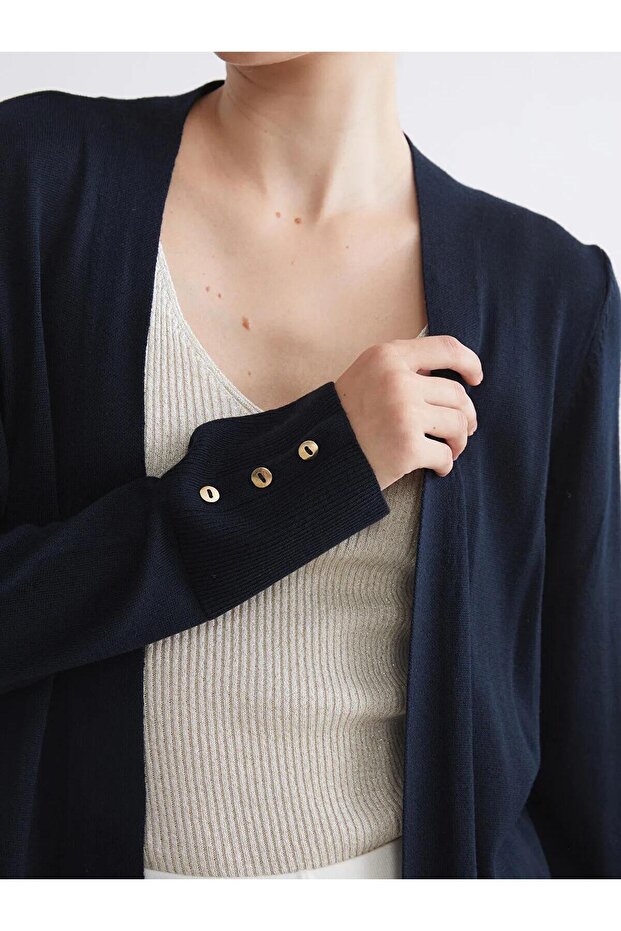 LCWAIKIKI Şal Yaka Kadın Triko Hırka (W5) - 3