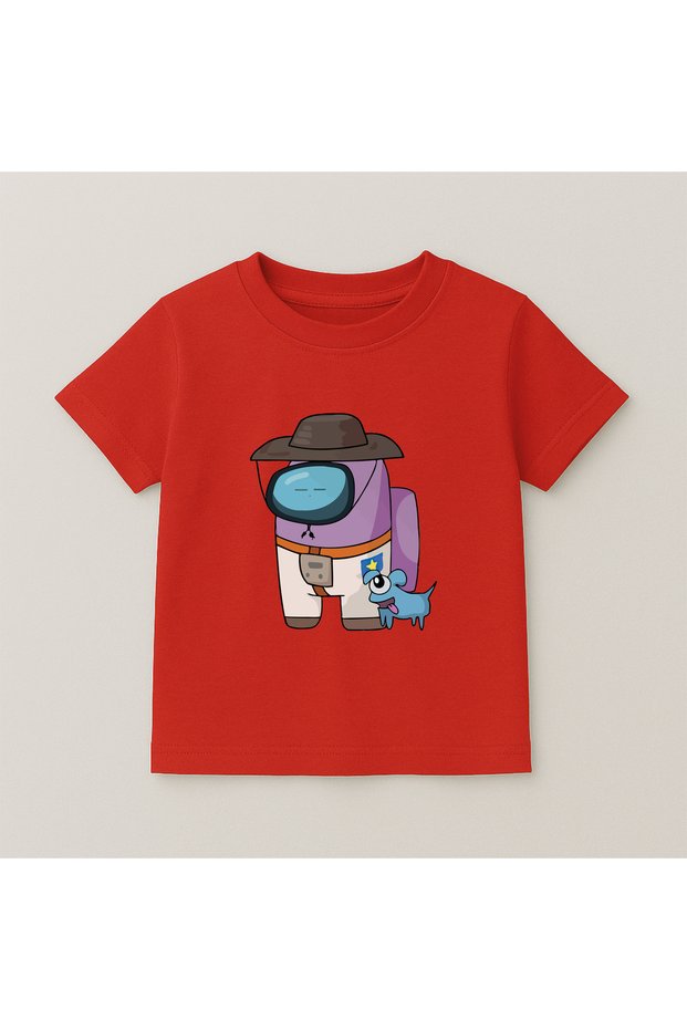 Among Us Crew Neck 100% Cotton Printed Short Sleeve Children's and Teenage T-Shirt