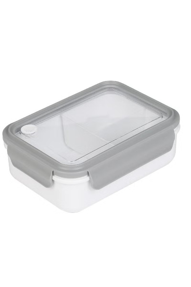 صندوق غداء مستطيل مع حاجز قابل للإزالة - رمادي/أبيض - 2