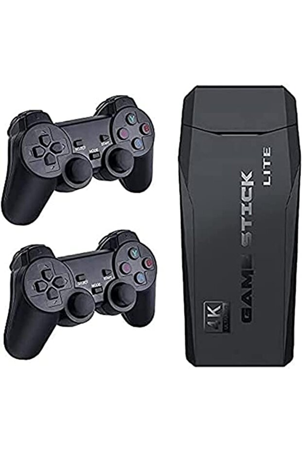 Classic M8 Game Stick 4K Game Console with Two 2.4G Wireless Gamepads Dual Players HDMI Output Built - 2