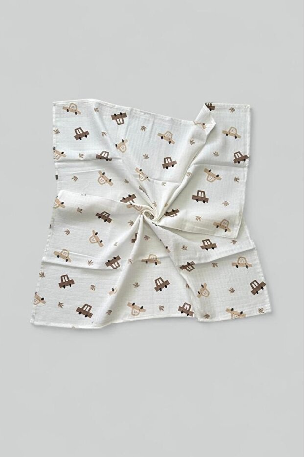 غطاء وبطانية من الموسلين بنقشة سيارة - 7