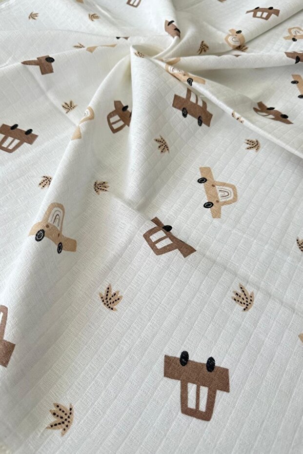 غطاء وبطانية من الموسلين بنقشة سيارة - 6