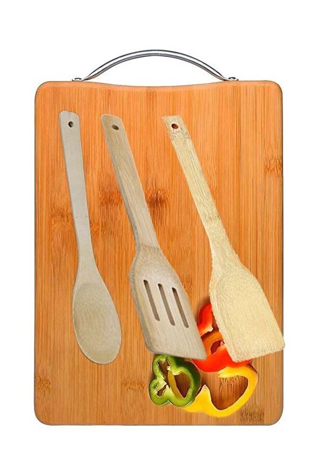 Wooden Chopping Board Kitchen Cutting Board with Spoon