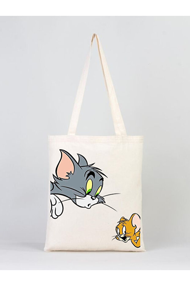 Patterned Tote Bag - Artistic Shoulder Bag - Women's Shopping Bag