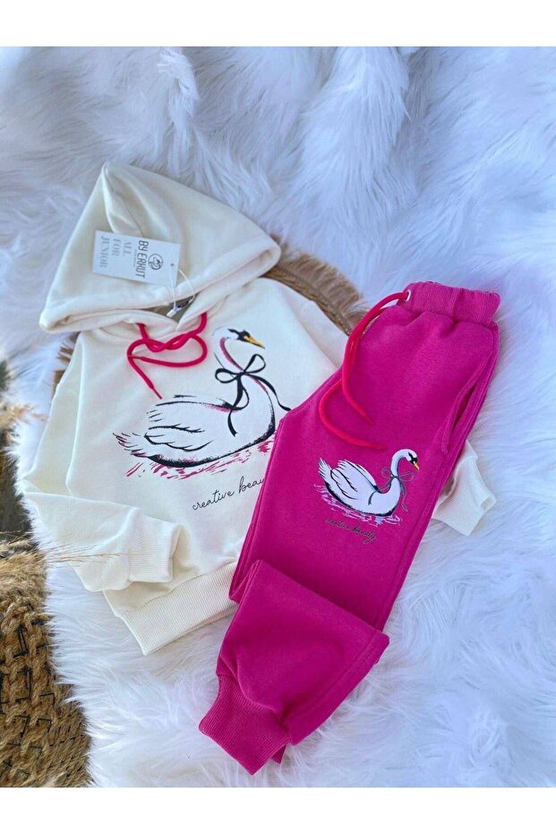 Hooded Girl's Tracksuit Set