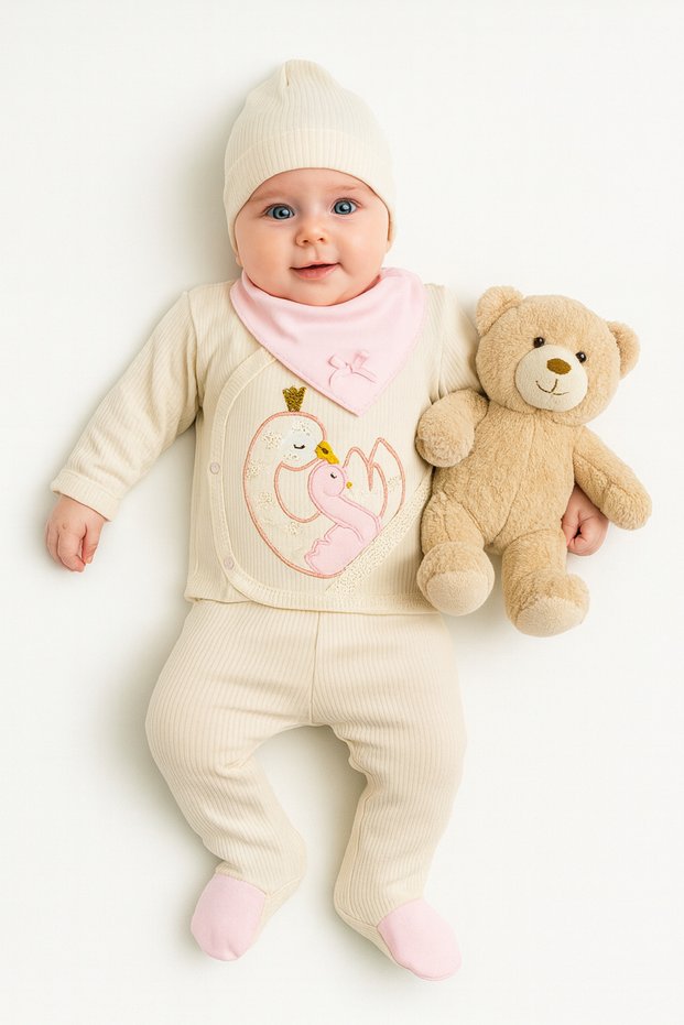 Baby Girl Newborn Swan Hospital Discharge Set