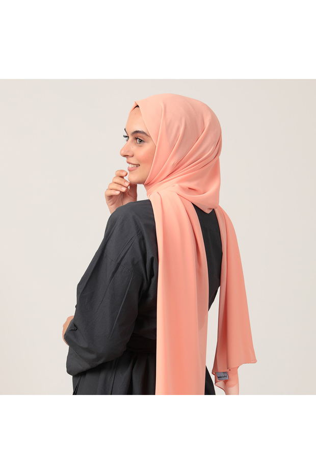 Medina Silk Shawl - Premium Quality Non-Slip, Firmly Structured 190 X70 Sal2306 Salmon