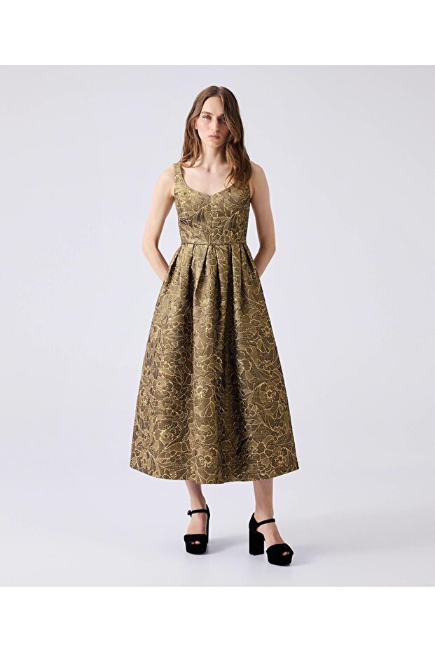 Brokar midi elbise - 1